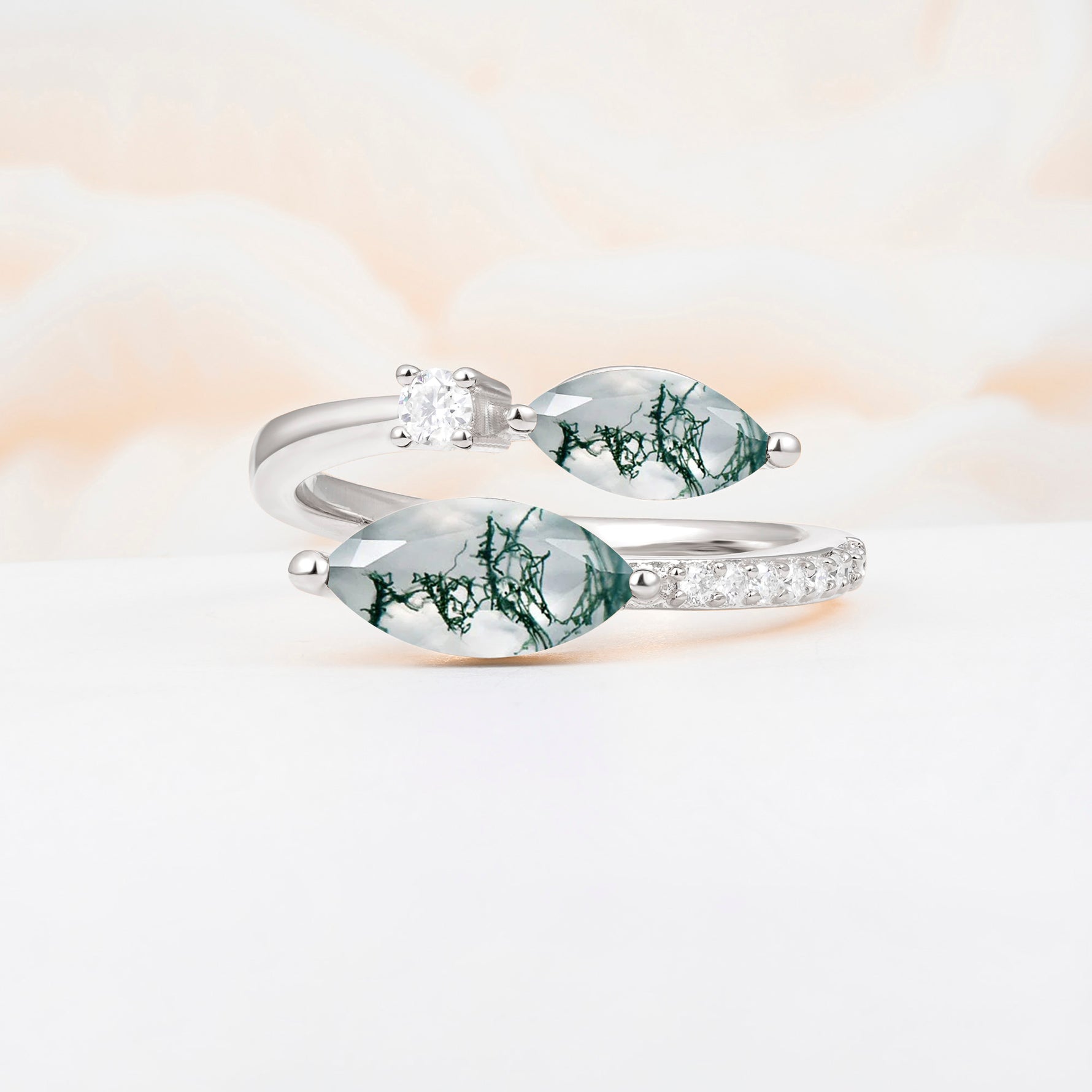 SR06737 Moss Agate Ring - Additional view