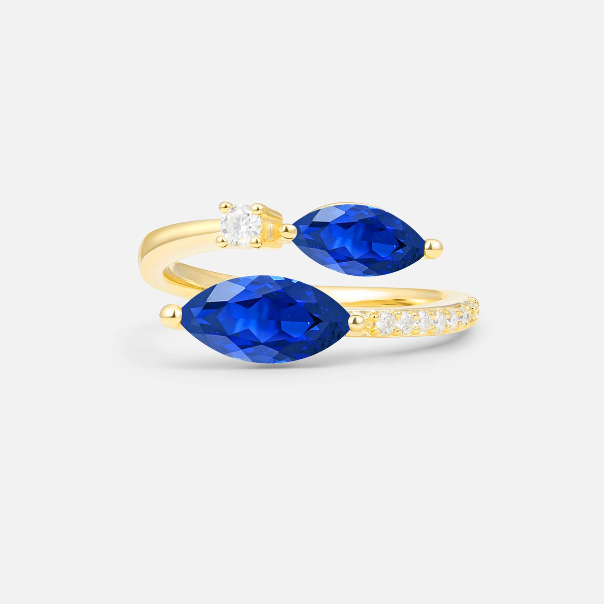 SR06737 Sapphire Ring - Yellow-Gold
