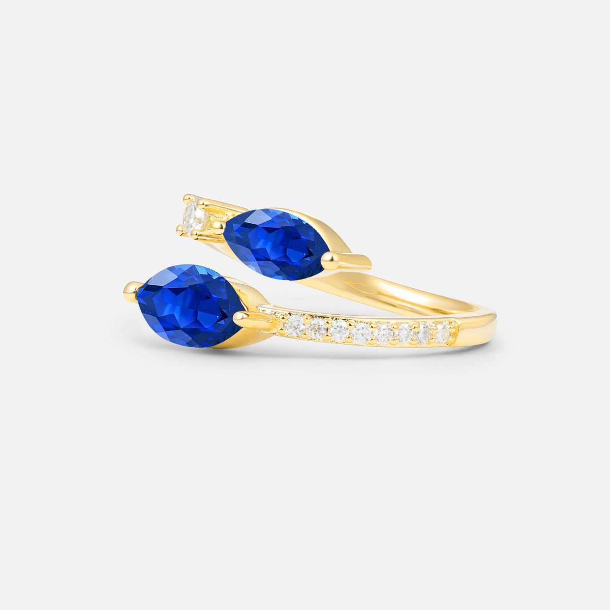 SR06737 Sapphire Ring - White-Gold