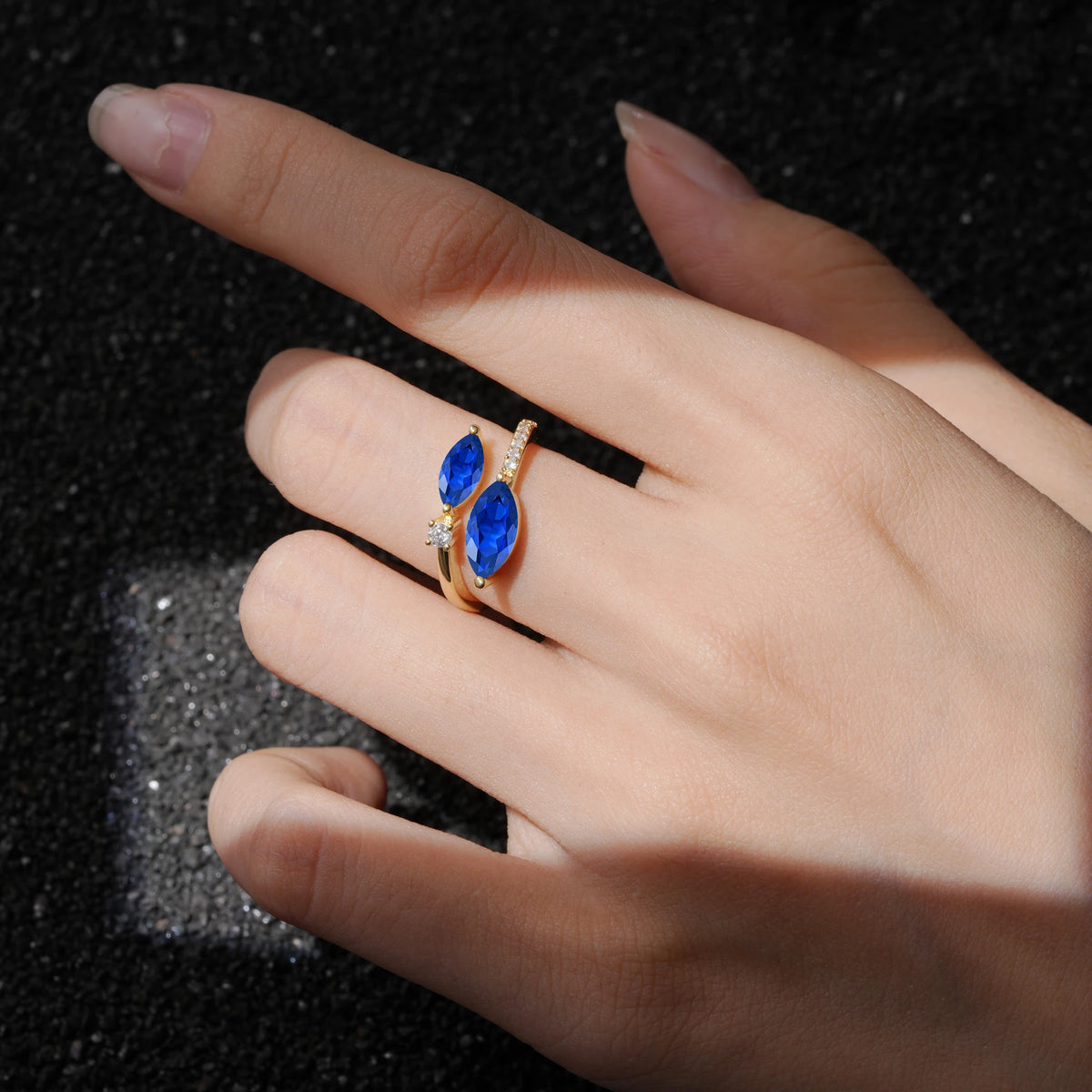 SR06737 Sapphire Ring - Rose-Gold