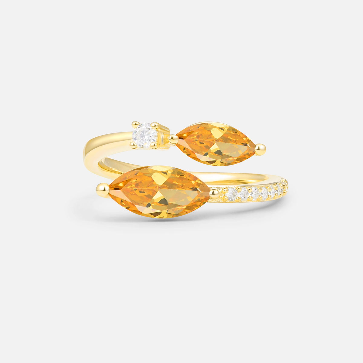 SR06737 Citrine Ring - Yellow-Gold