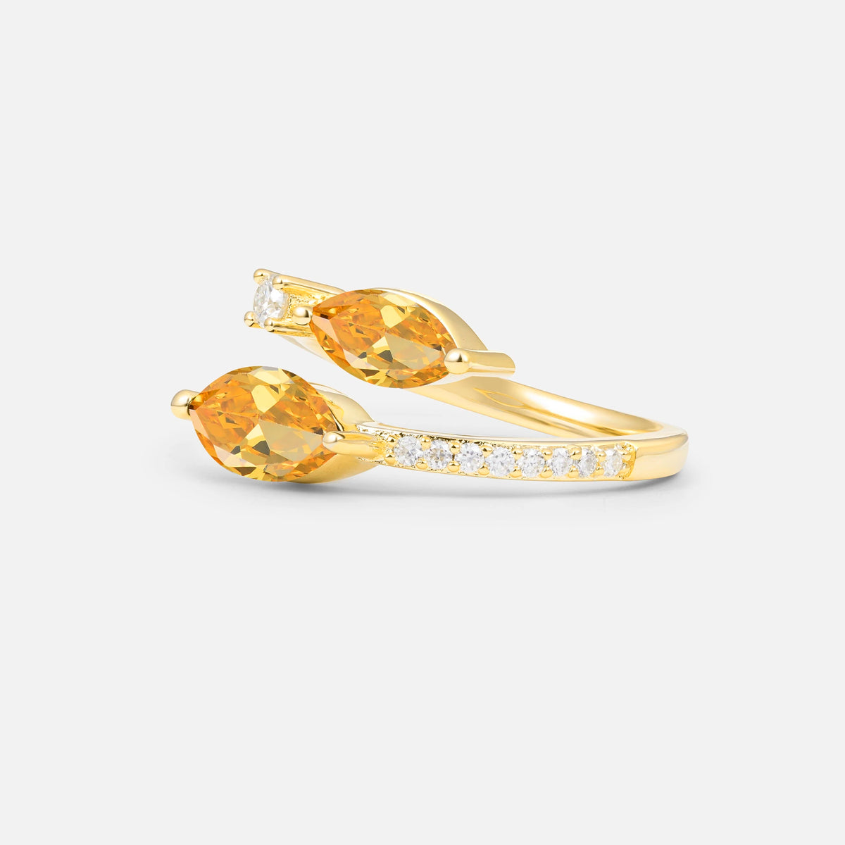 SR06737 Citrine Ring - White-Gold