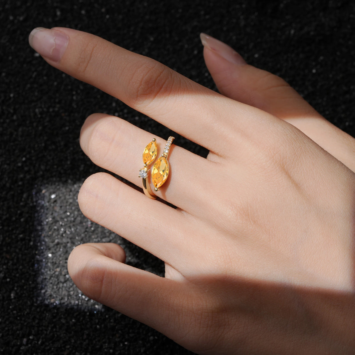 SR06737 Citrine Ring - Rose-Gold