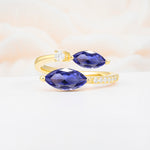 SR06737 Tanzanite Ring - Yellow-Gold