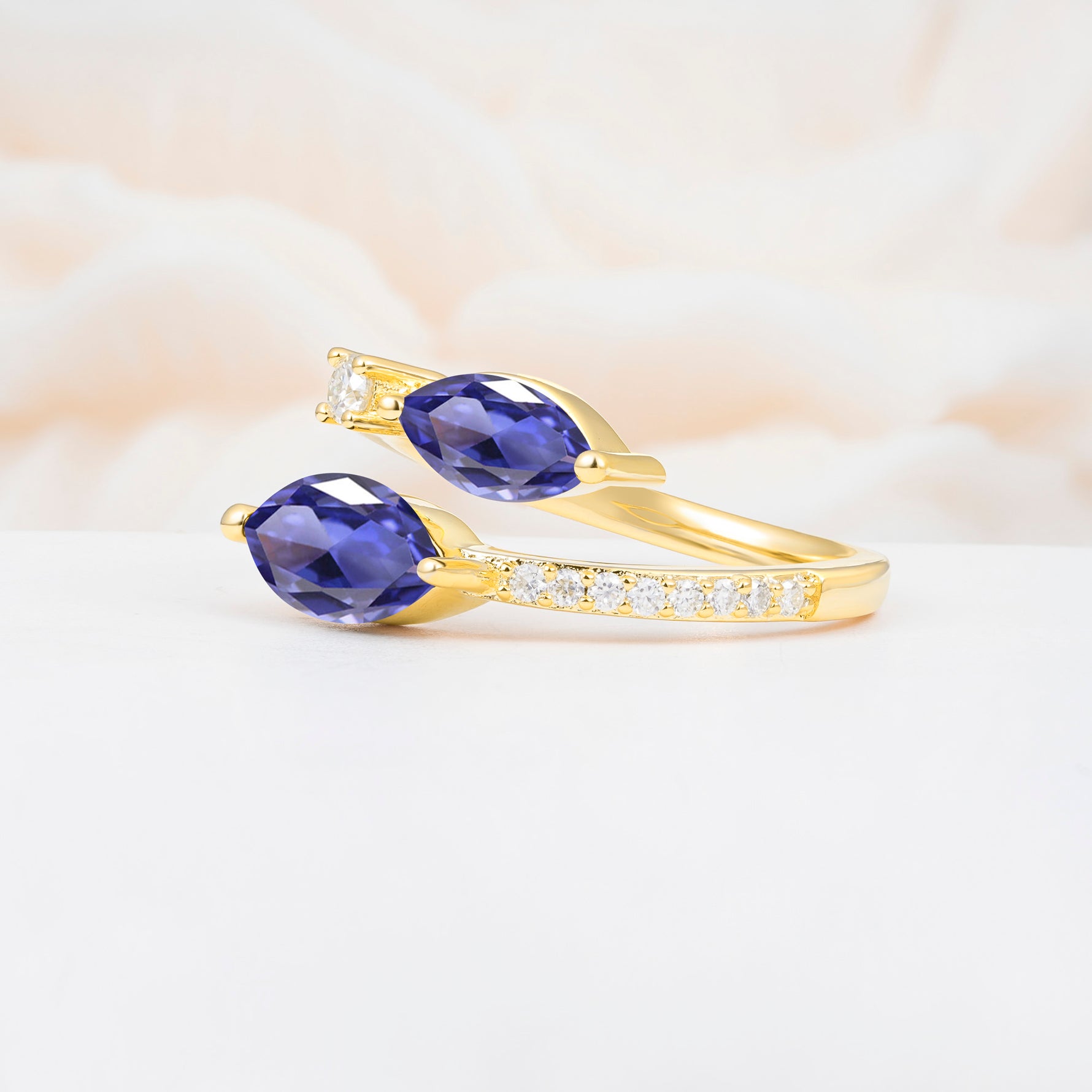 SR06737 Tanzanite Ring - White-Gold
