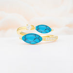 SR06737 Turquoise Ring - Yellow-Gold