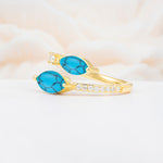SR06737 Turquoise Ring - White-Gold