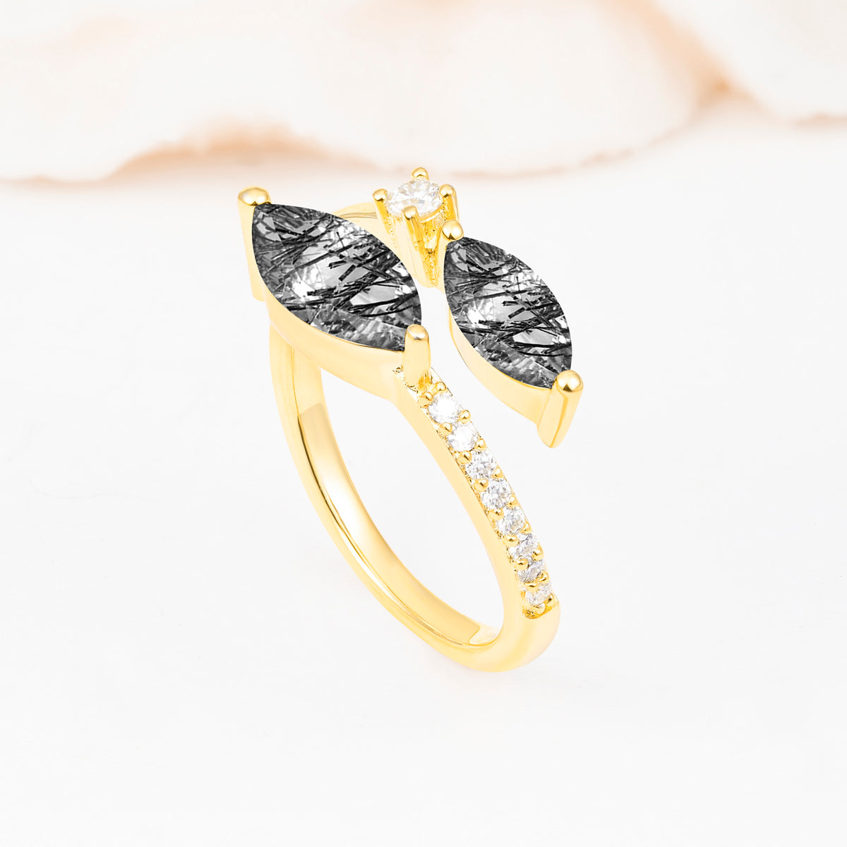 SR06737 Black Rutilated Quartz Ring - Additional view