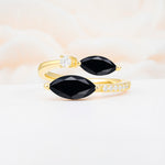 SR06737 Black Onyx Ring - Yellow-Gold