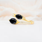 SR06737 Black Onyx Ring - White-Gold
