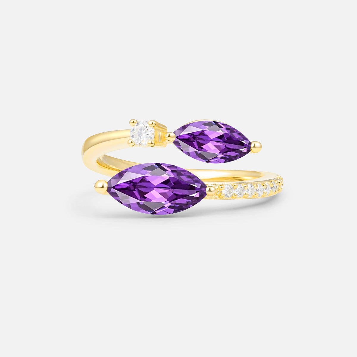 SR06737 Amethyst Ring - Yellow-Gold