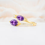 SR06737 Amethyst Ring - White-Gold