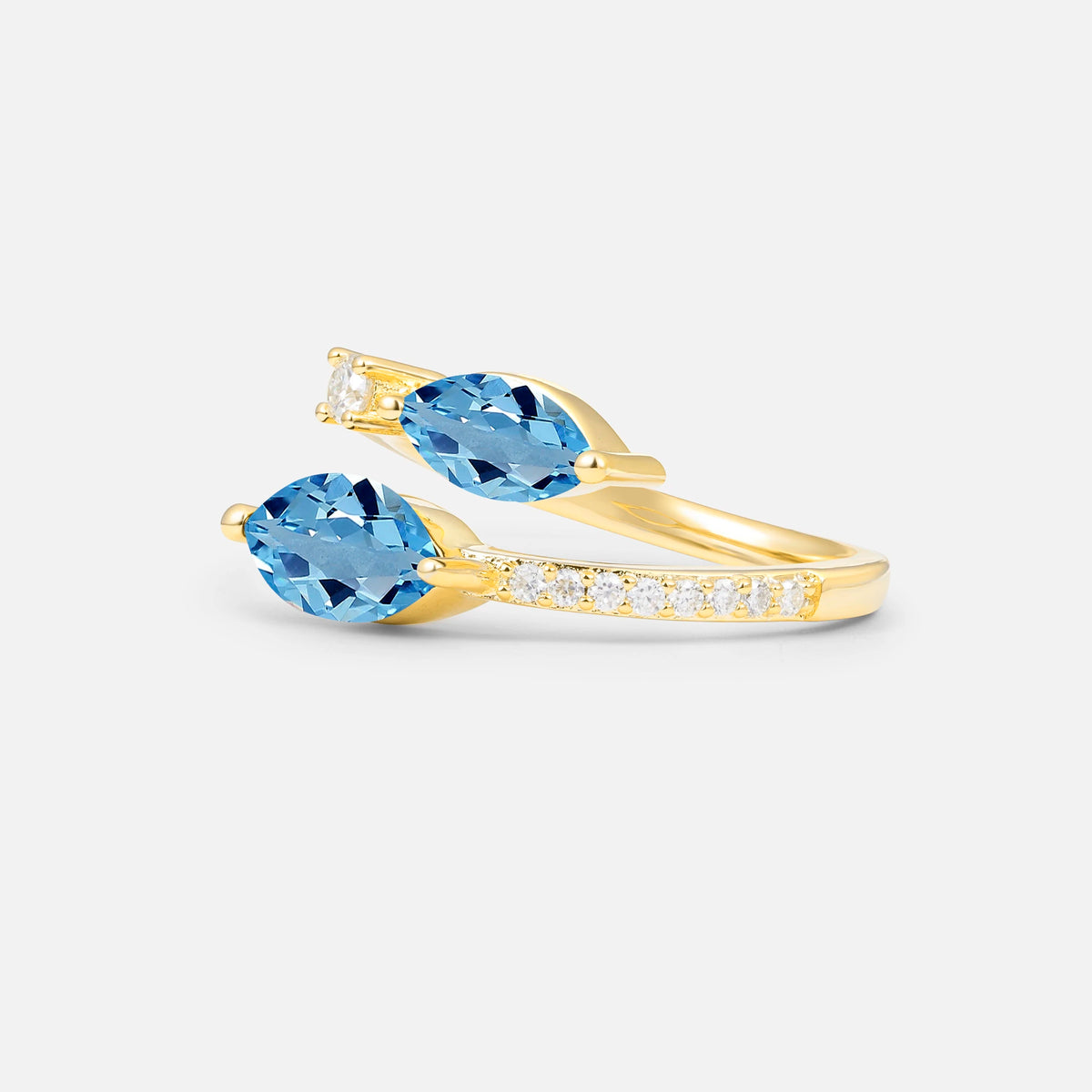 SR06737 Aquamarine Ring - White-Gold