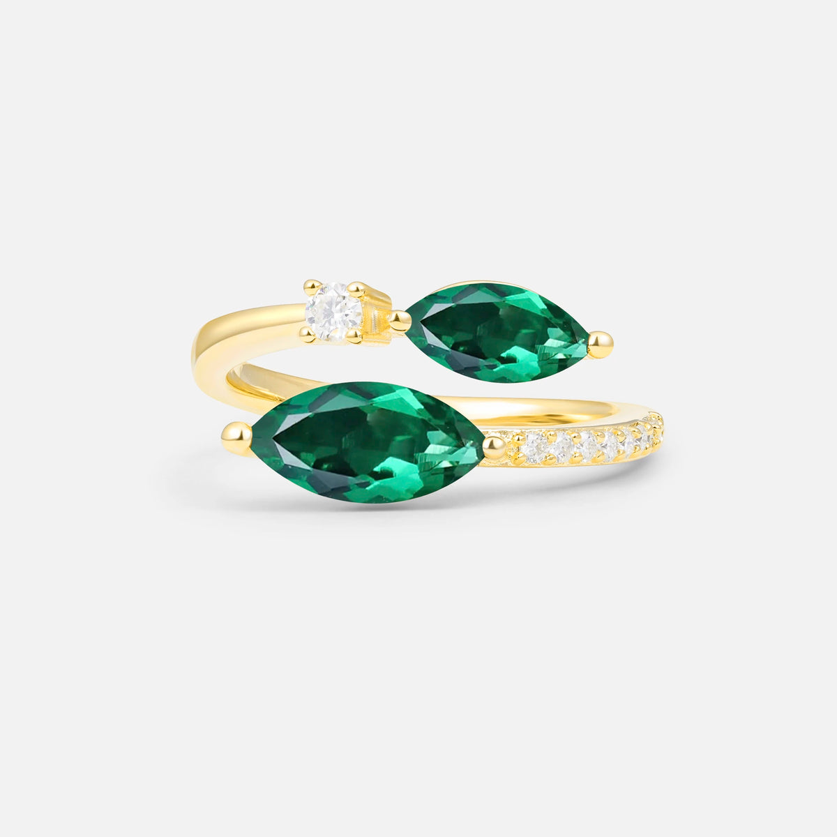 SR06737 Emerald Ring - Yellow-Gold