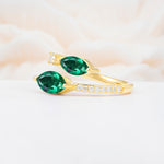 SR06737 Emerald Ring - White-Gold