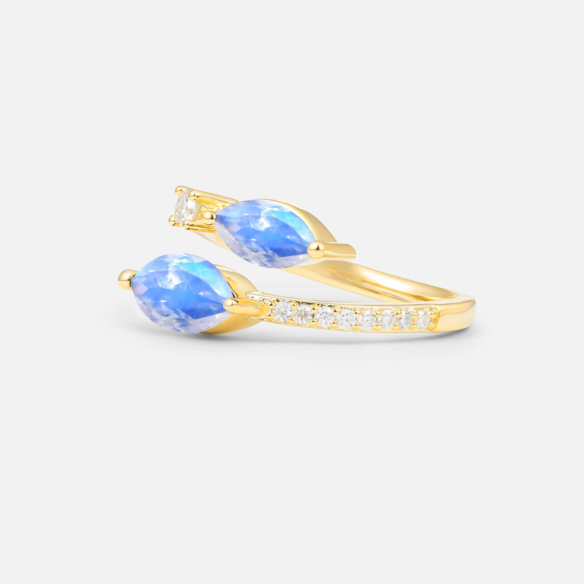 SR06737 Moonstone Ring - White-Gold