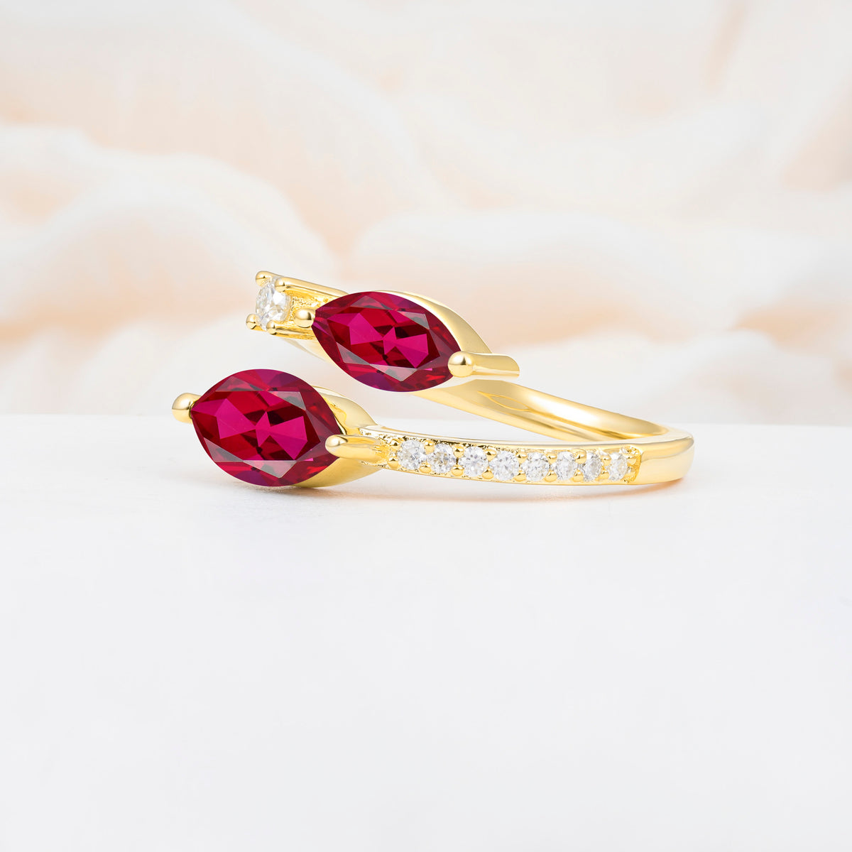 SR06737 Ruby Ring - White-Gold