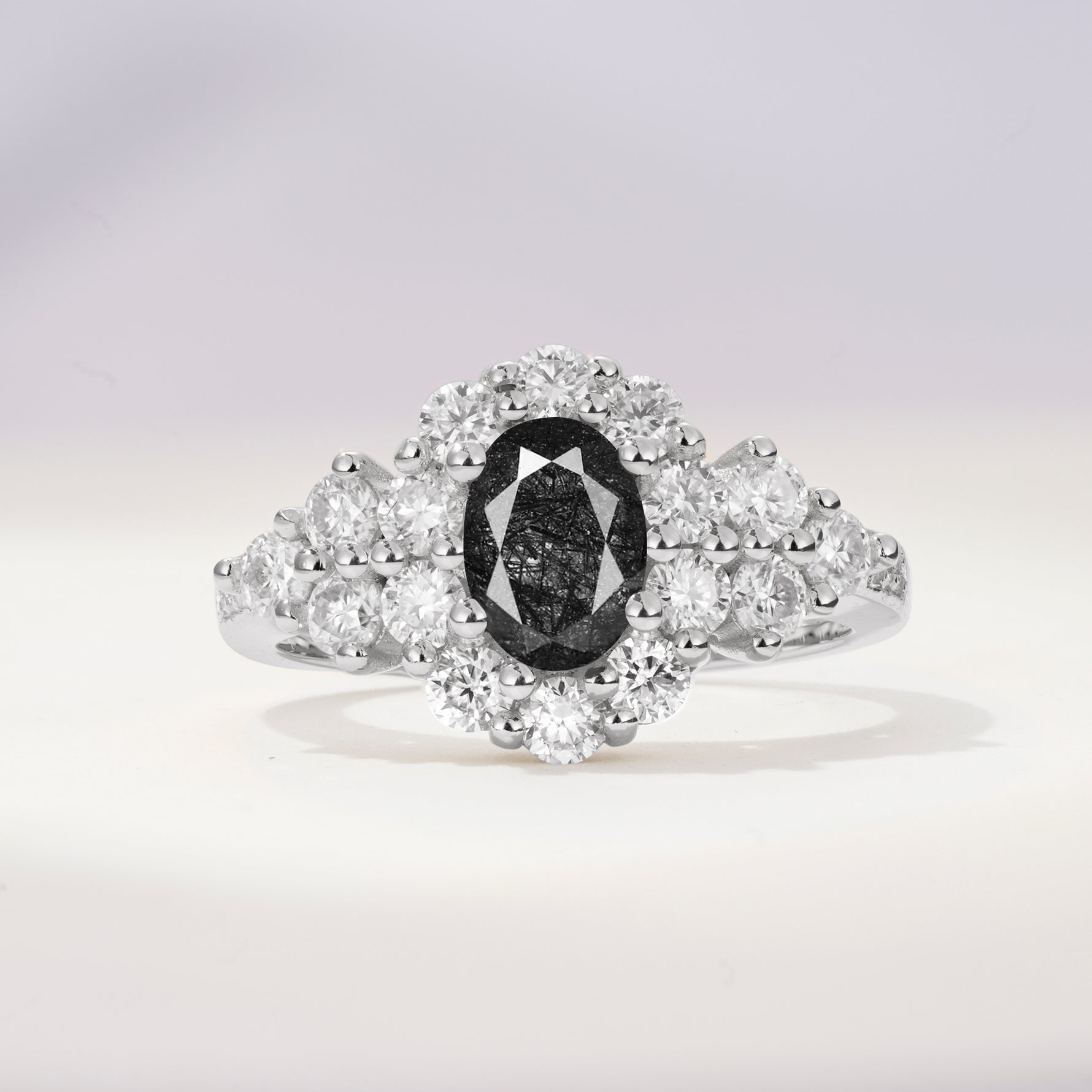 SR06742 Black Rutilated Quartz Ring - Additional view