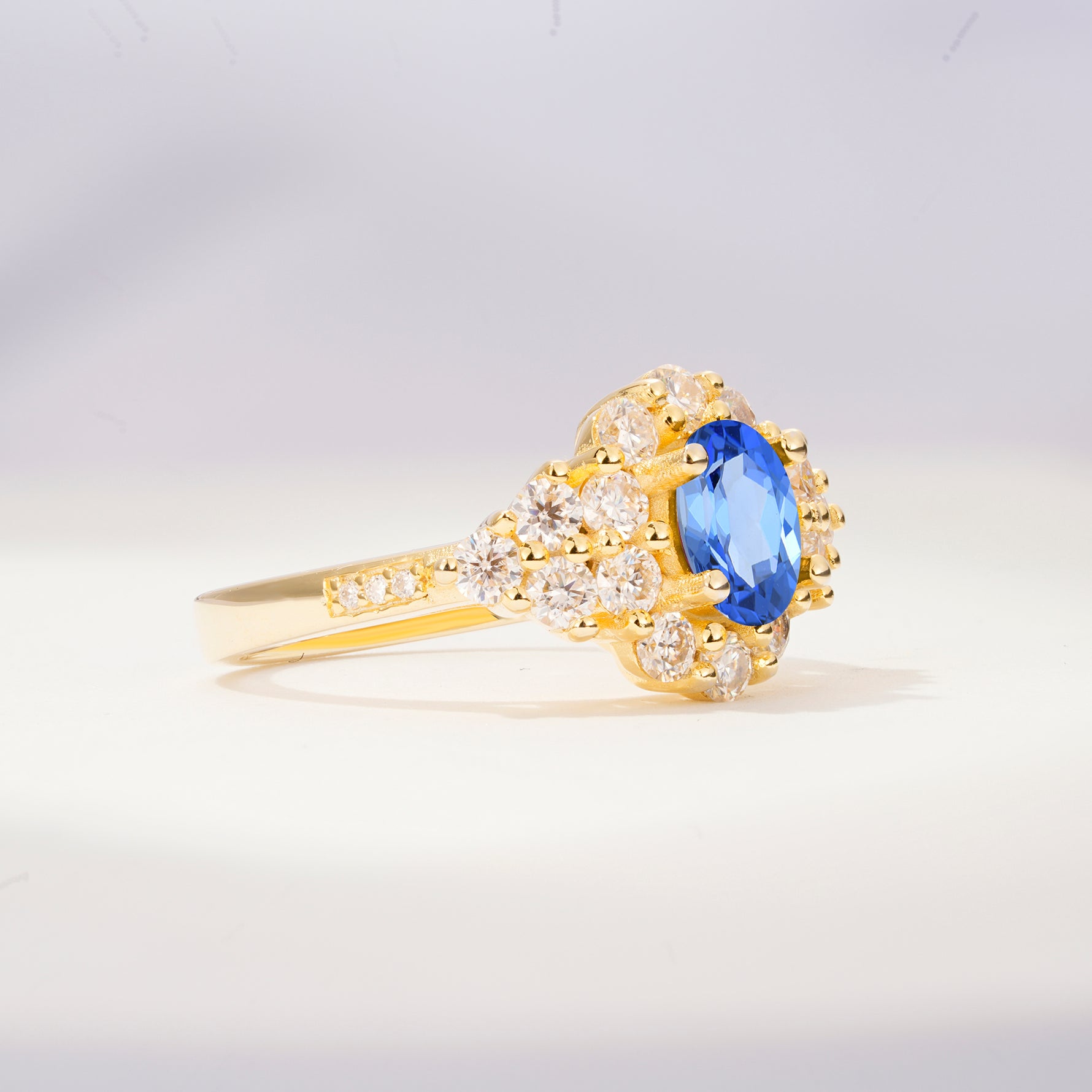 SR06742 Sapphire Ring - White-Gold