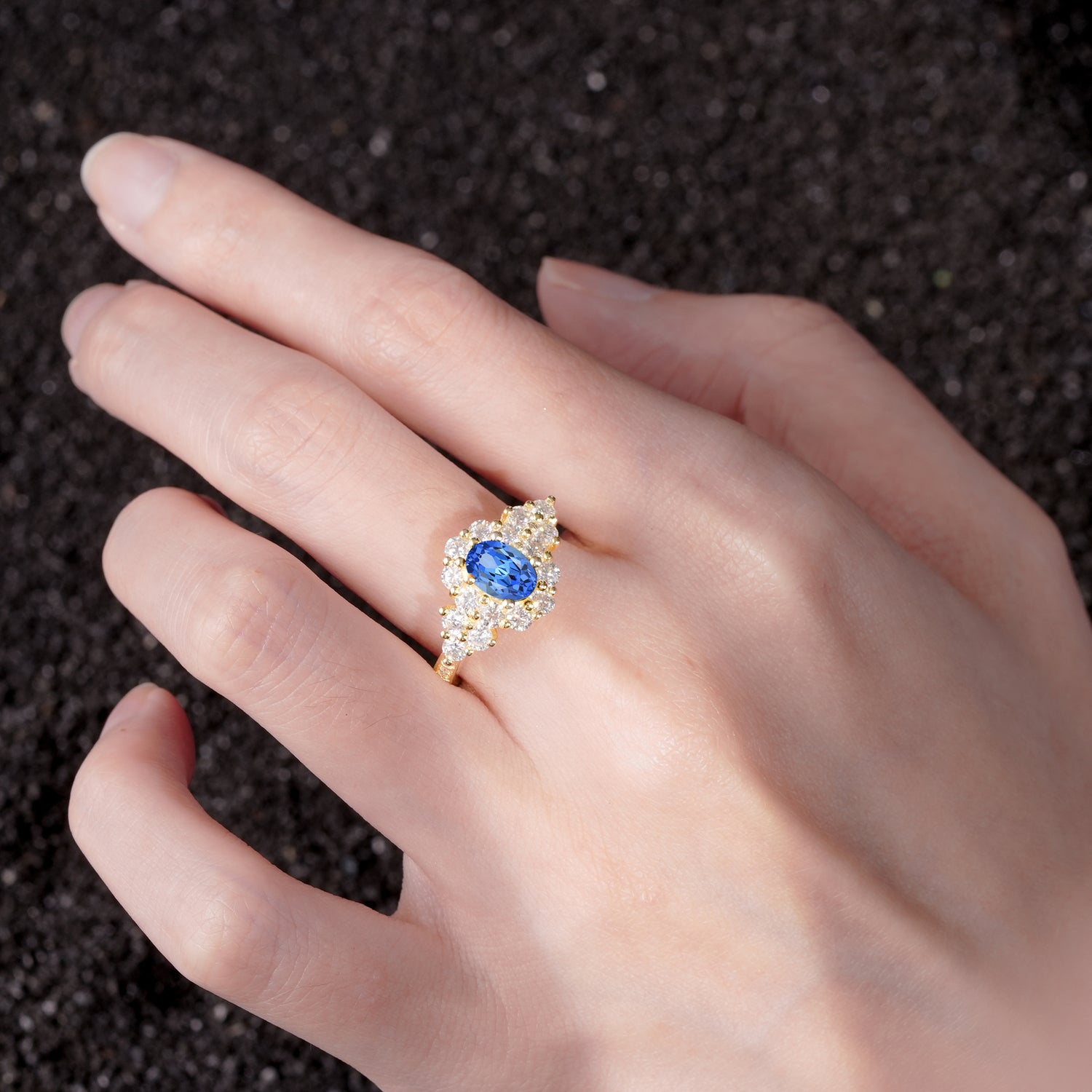 SR06742 Sapphire Ring - Rose-Gold