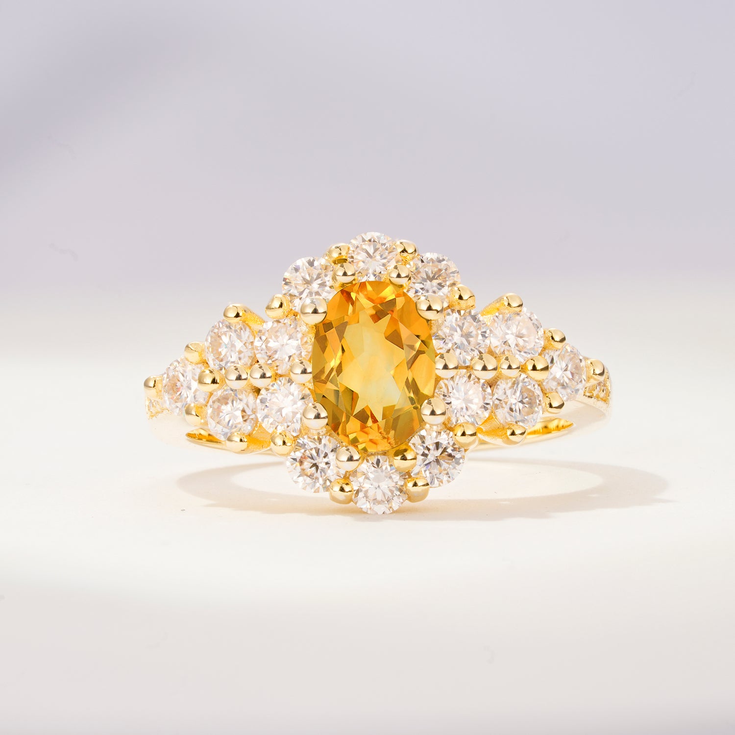 SR06742 Citrine Ring - Yellow-Gold