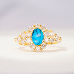 SR06742 Turquoise Ring - Yellow-Gold