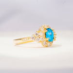 SR06742 Turquoise Ring - White-Gold