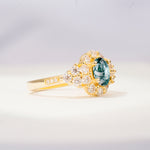 SR06742 Moss Agate Ring - White-Gold