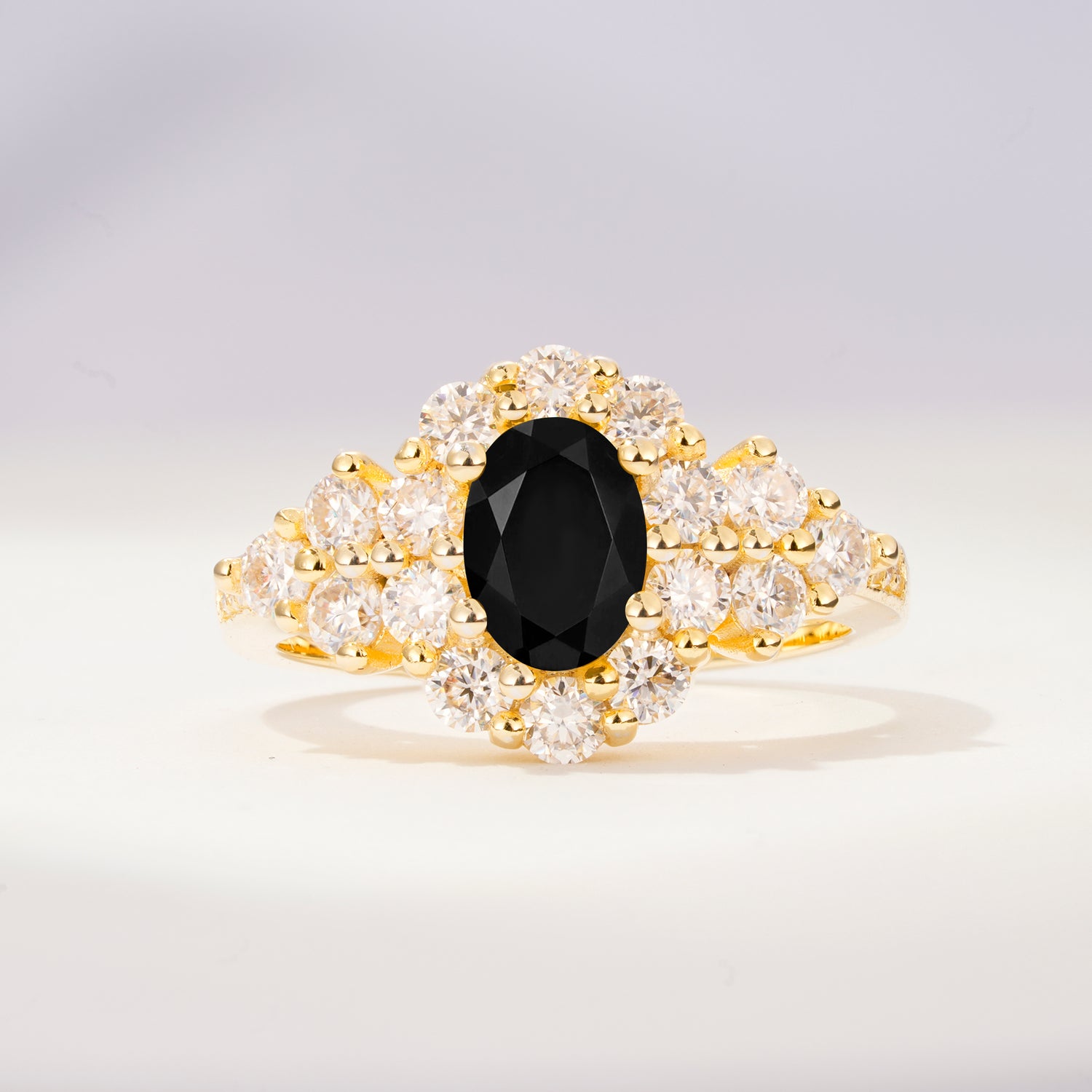 SR06742 Black Onyx Ring - Yellow-Gold
