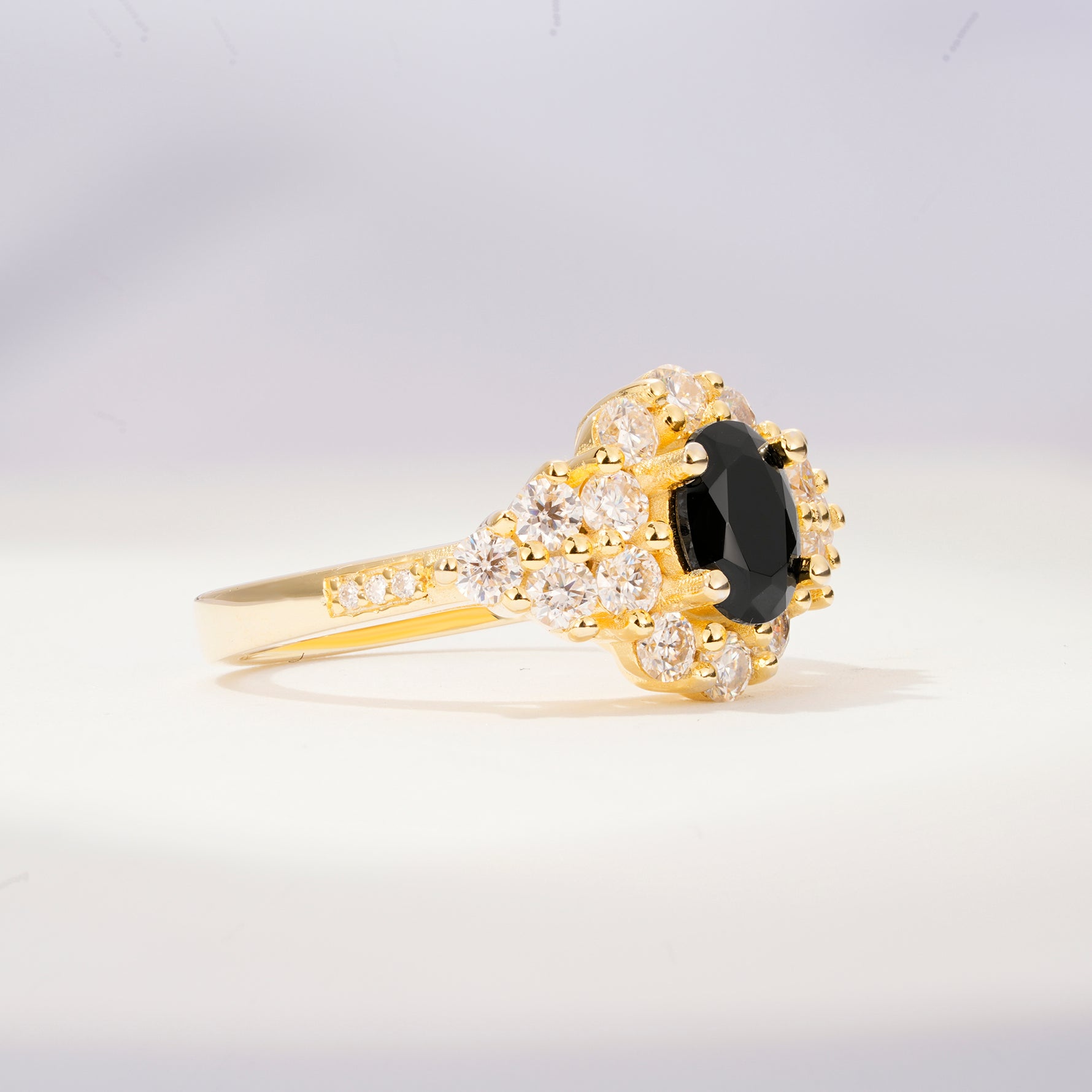 SR06742 Black Onyx Ring - White-Gold