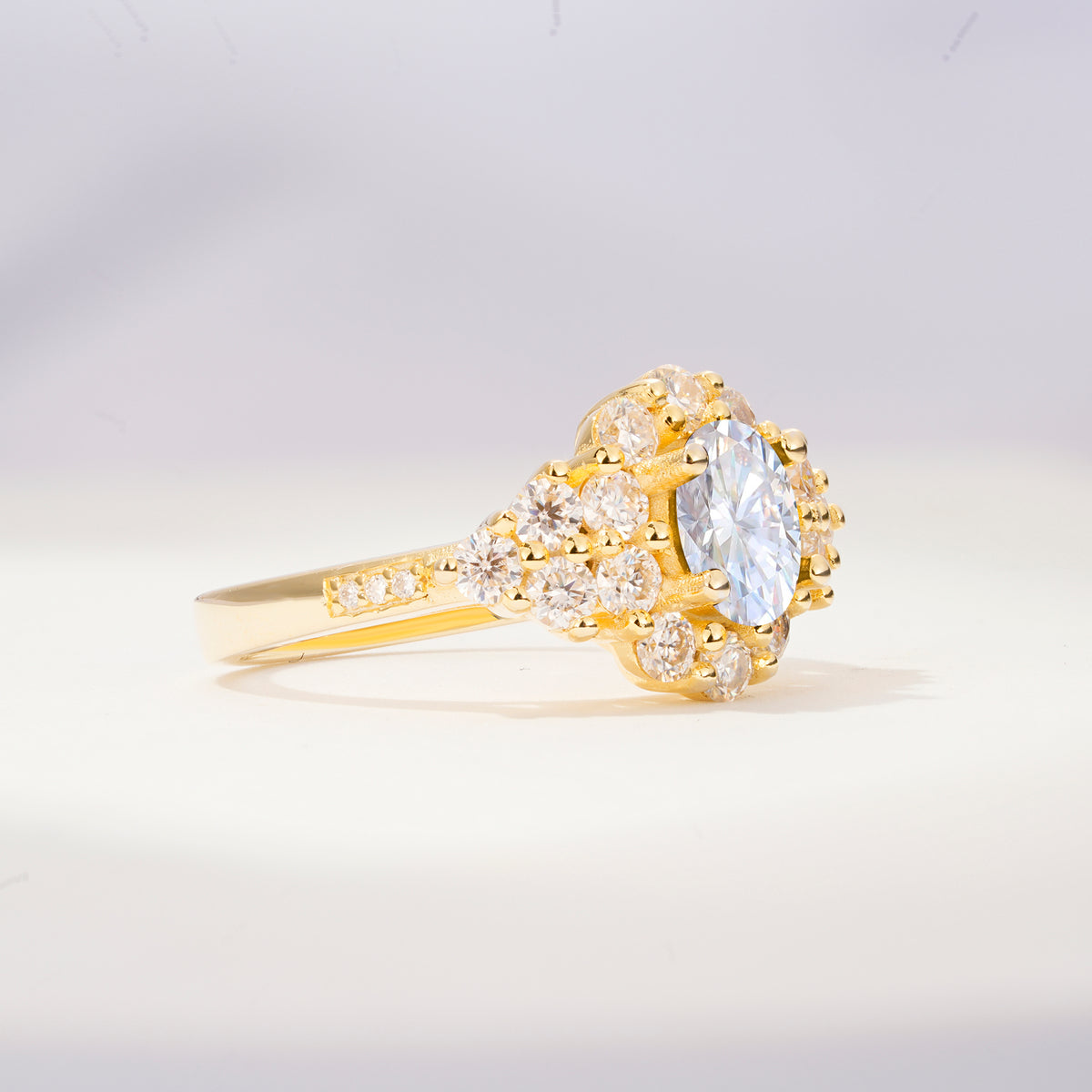 SR06742 Lab Diamond Ring - White-Gold