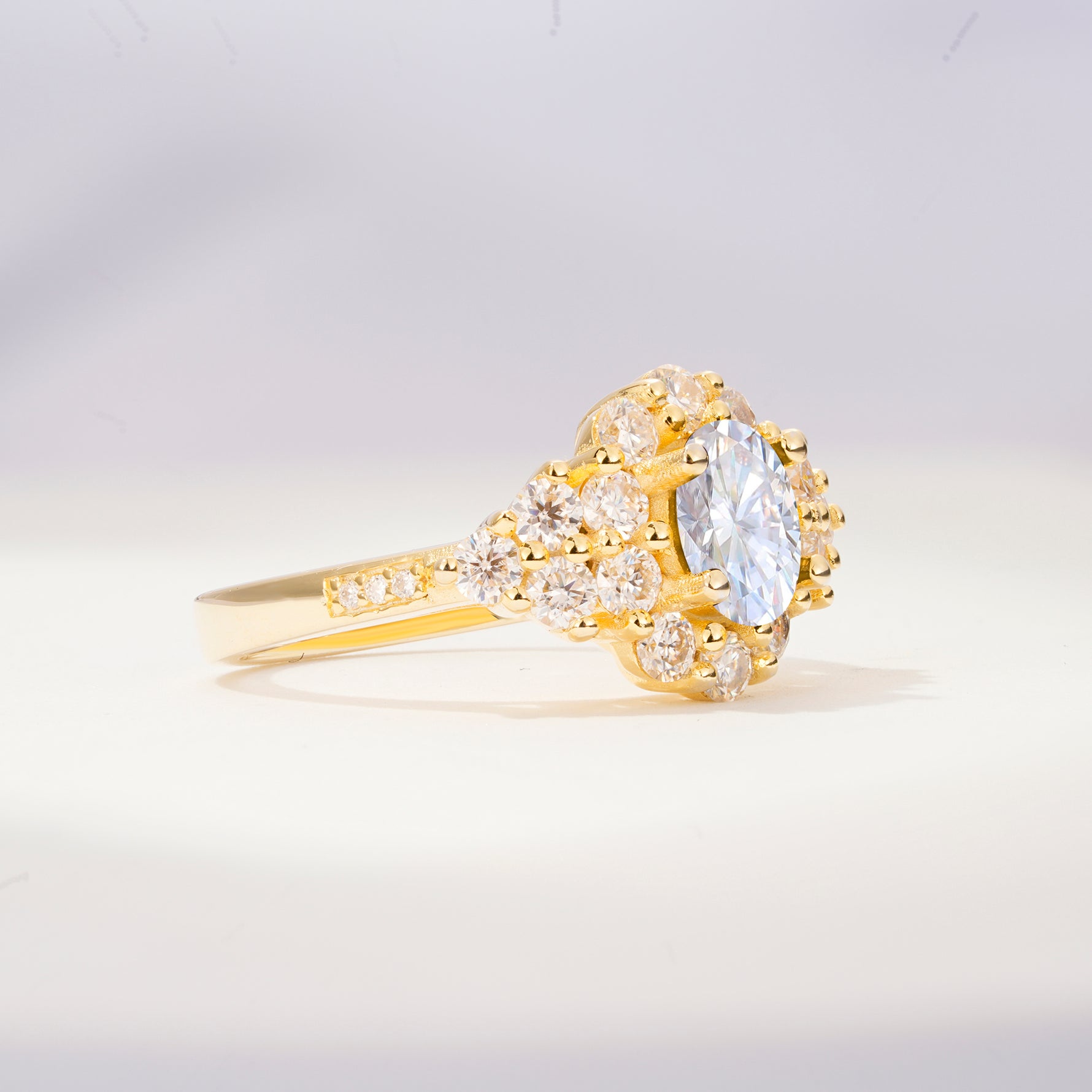 SR06742 Lab Diamond Ring - White-Gold