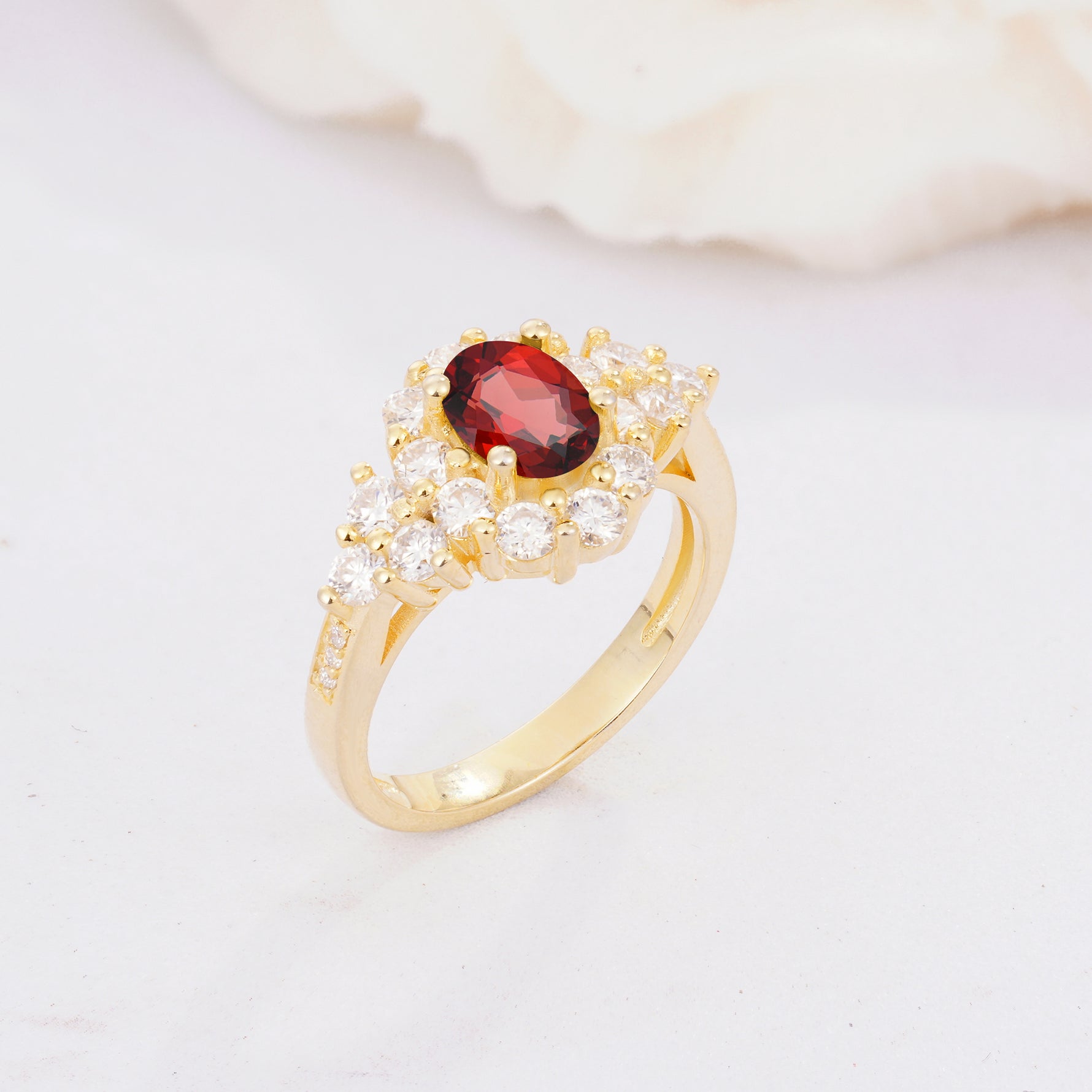 SR06742 Garnet Ring - Additional view