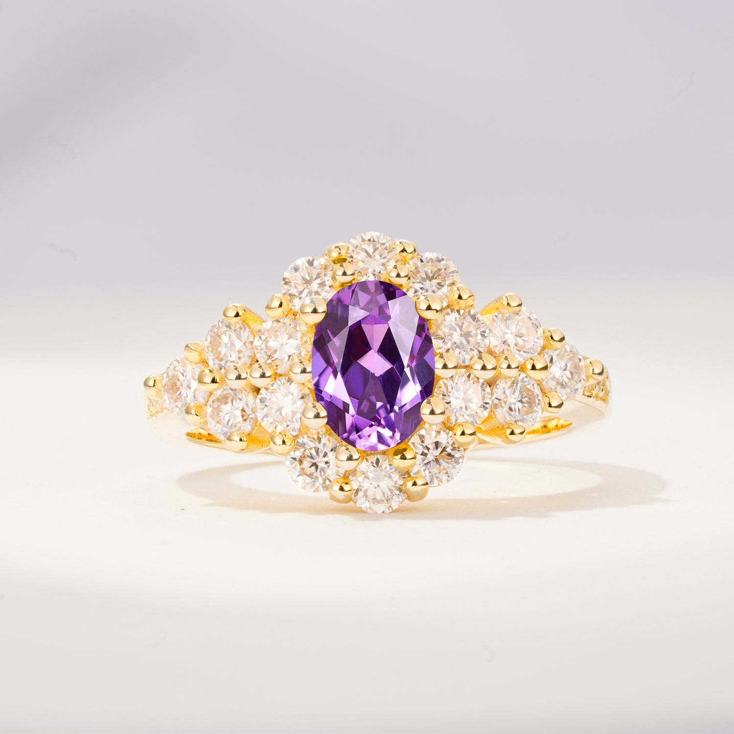 SR06742 Amethyst Ring - Yellow-Gold