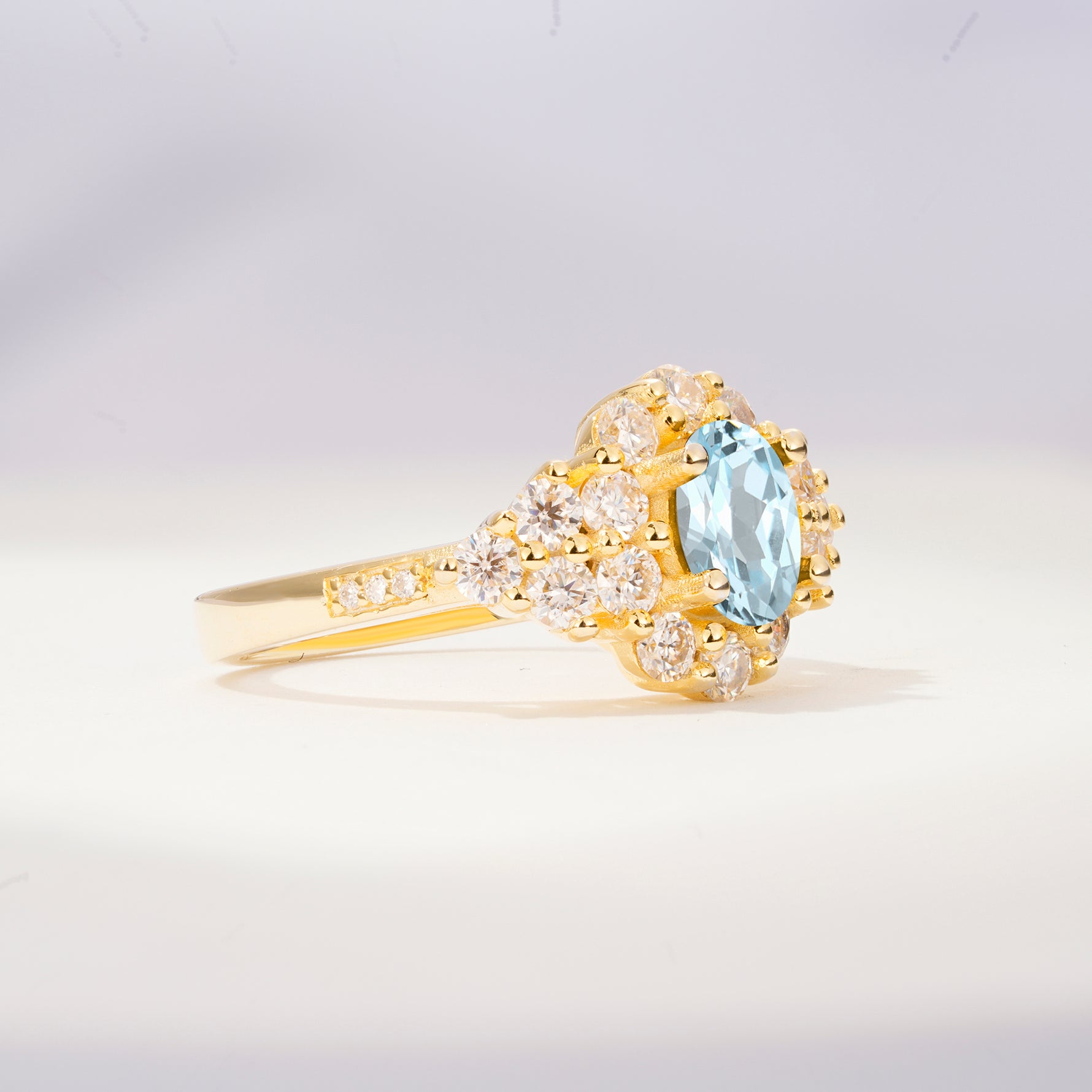 SR06742 Aquamarine Ring - White-Gold