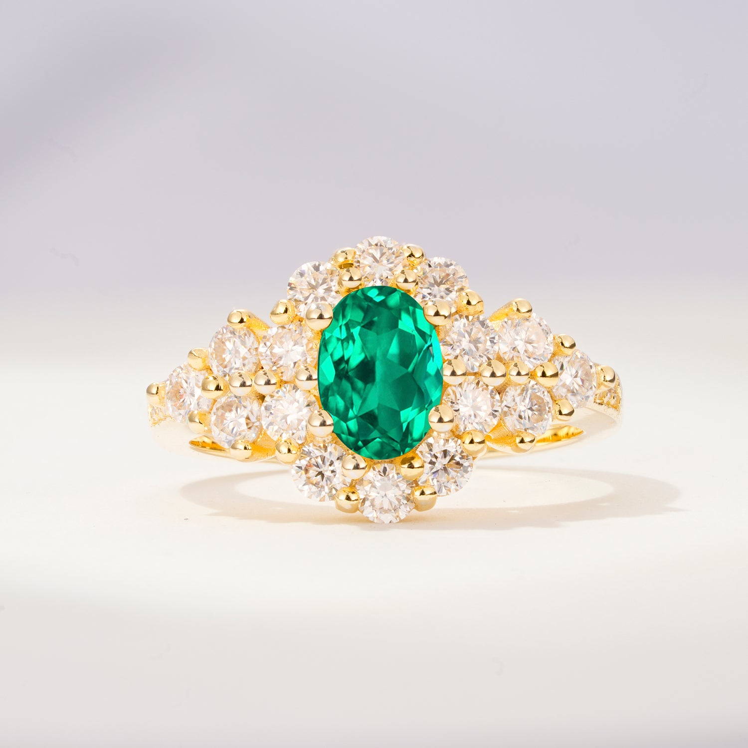 SR06742 Emerald Ring - Yellow-Gold