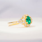 SR06742 Emerald Ring - White-Gold