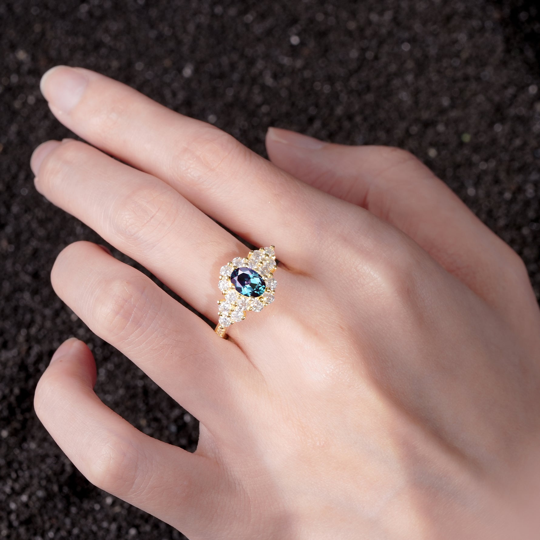 SR06742 Alexandrite Ring - Rose-Gold