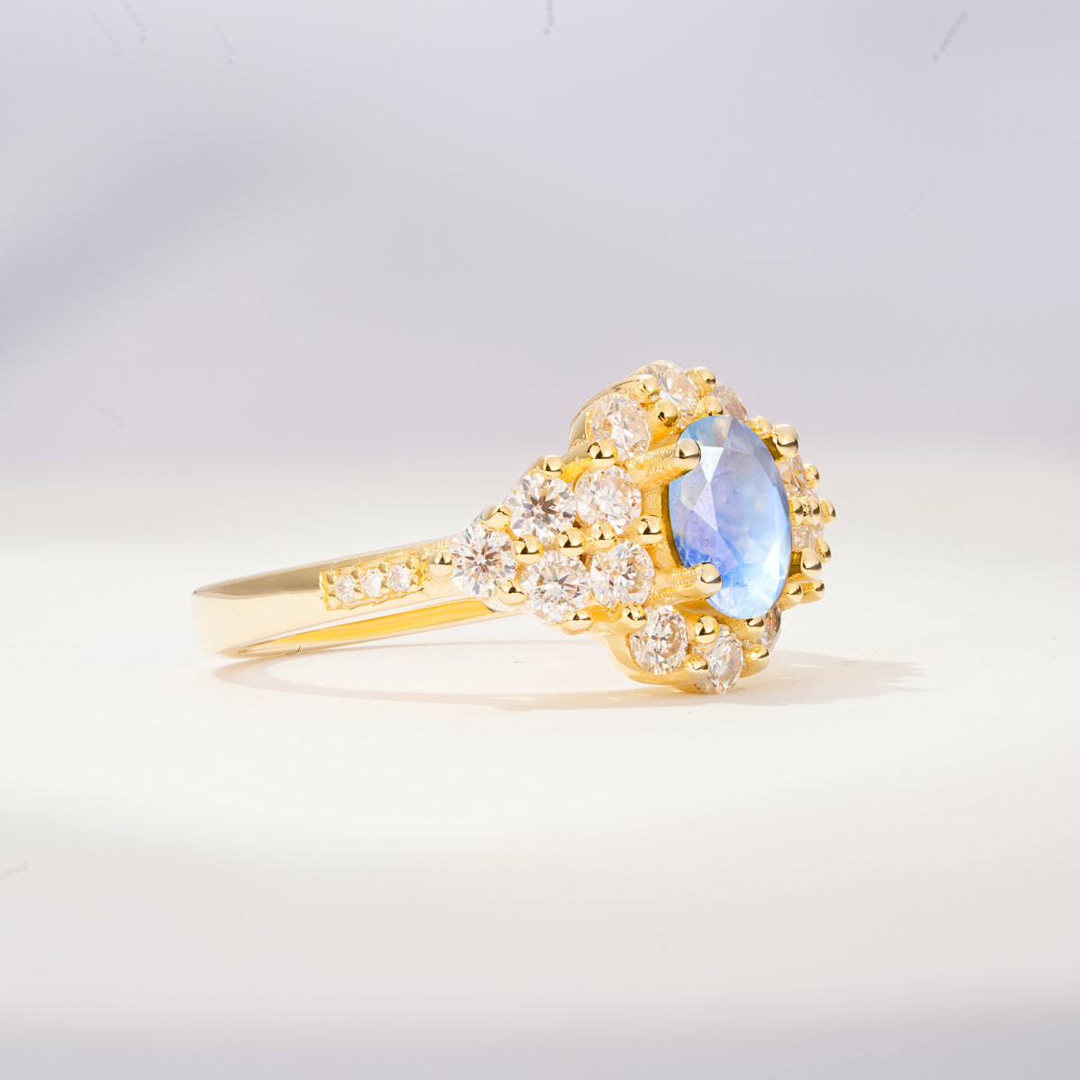 SR06742 Moonstone Ring - White-Gold