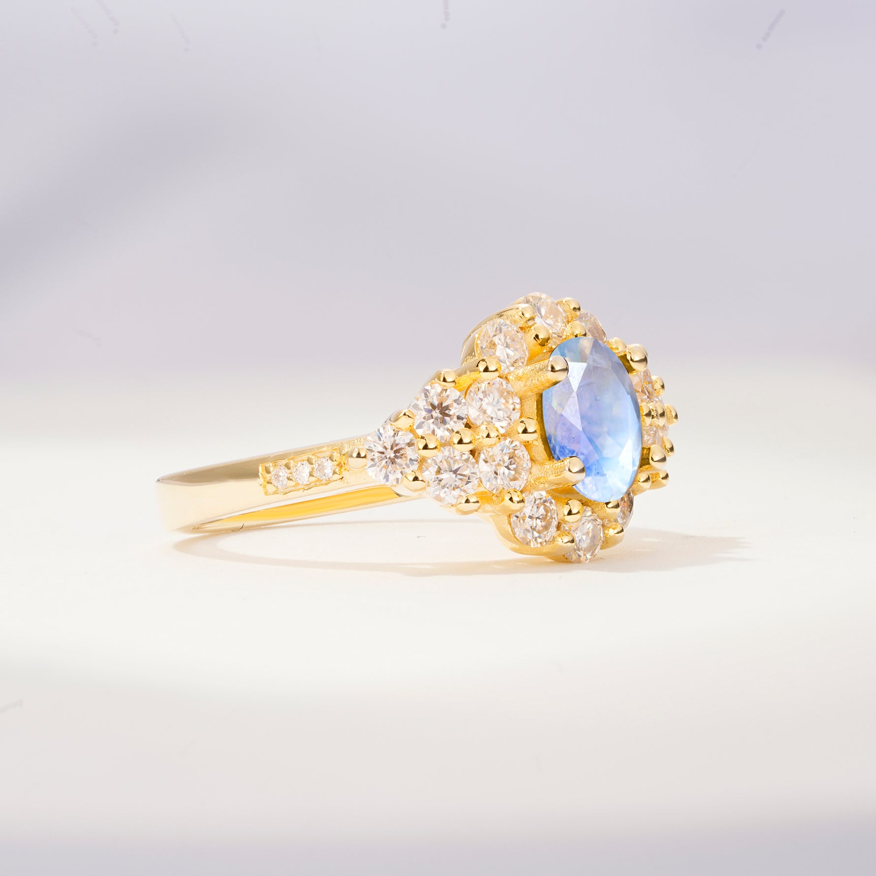 SR06742 Moonstone Ring - White-Gold