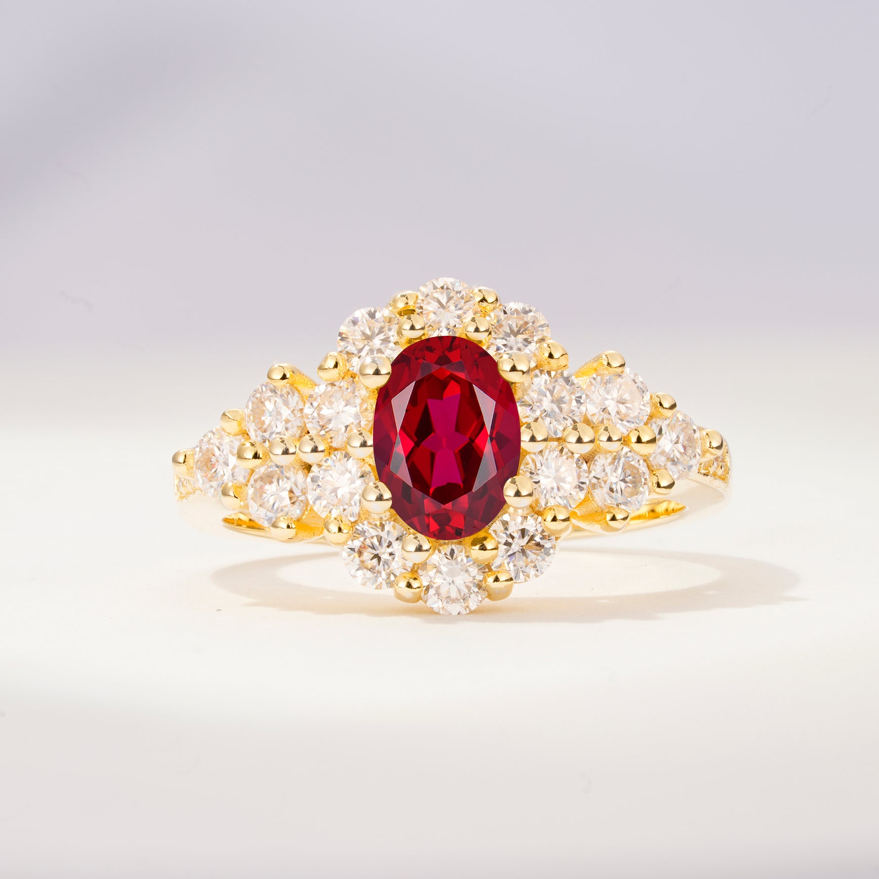 SR06742 Ruby Ring - Yellow-Gold
