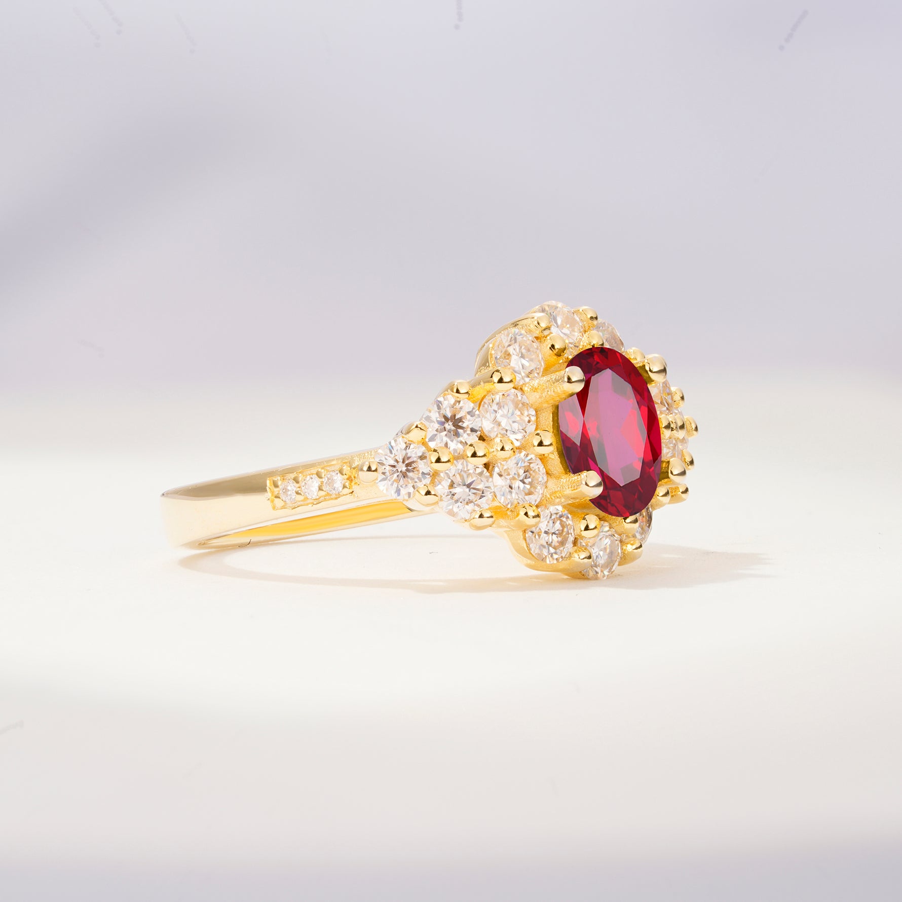 SR06742 Ruby Ring - White-Gold