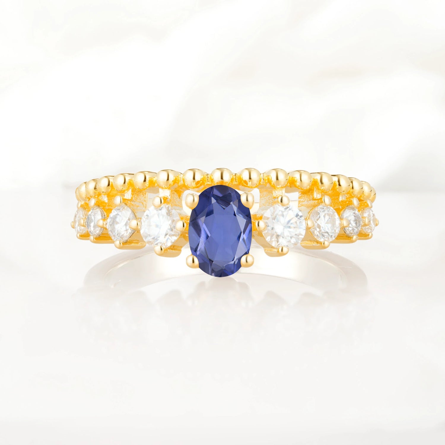 Vintage Inspired Oval Cut Tanzanite Engagement Ring