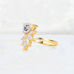 Pear Cut Lab Diamond Marquise Cluster Bypass Engagement Ring - Additional view