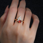 Pear Cut Garnet Marquise Cluster Bypass Engagement Ring - Additional view