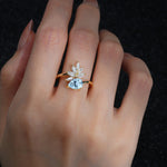 Pear Cut Aquamarine Marquise Cluster Bypass Engagement Ring - Additional view