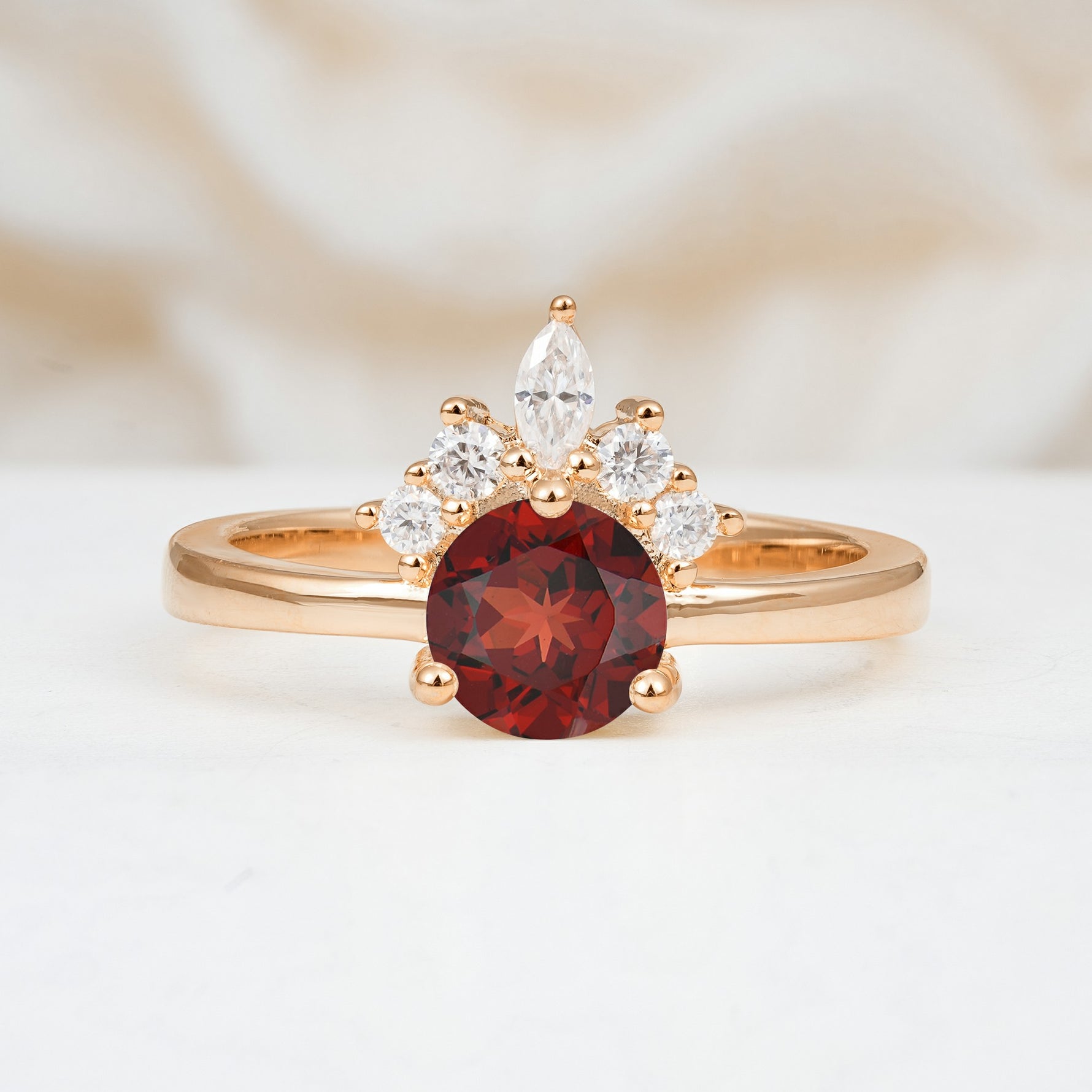SR07460 Garnet Ring - Additional view