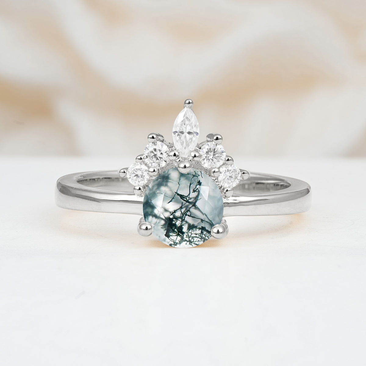 SR07460 Moss Agate Ring - Additional view