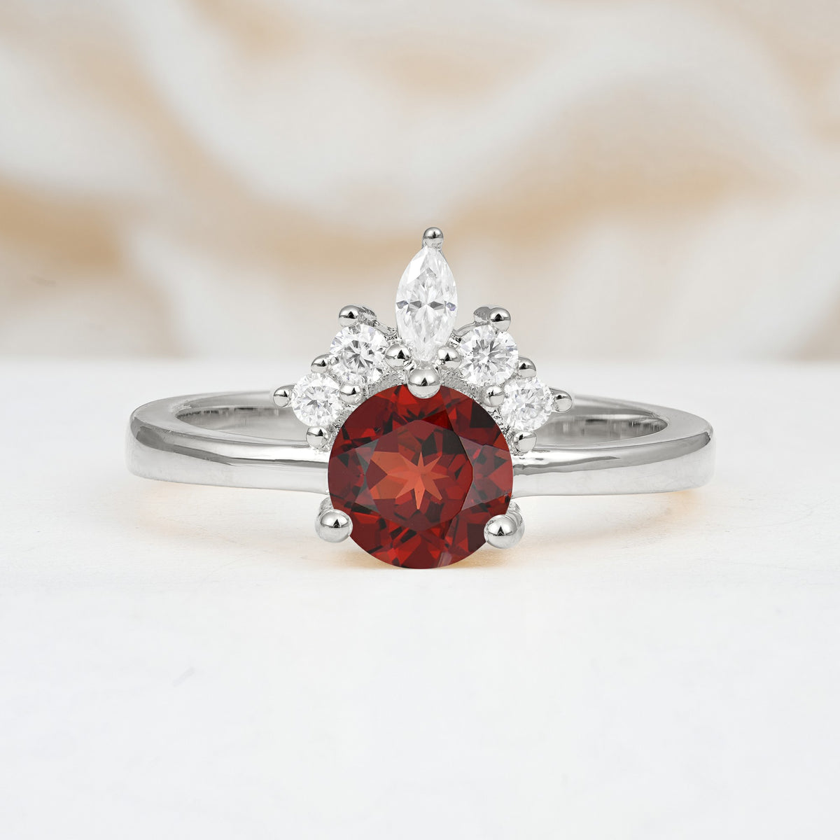 SR07460 Garnet Ring - Additional view