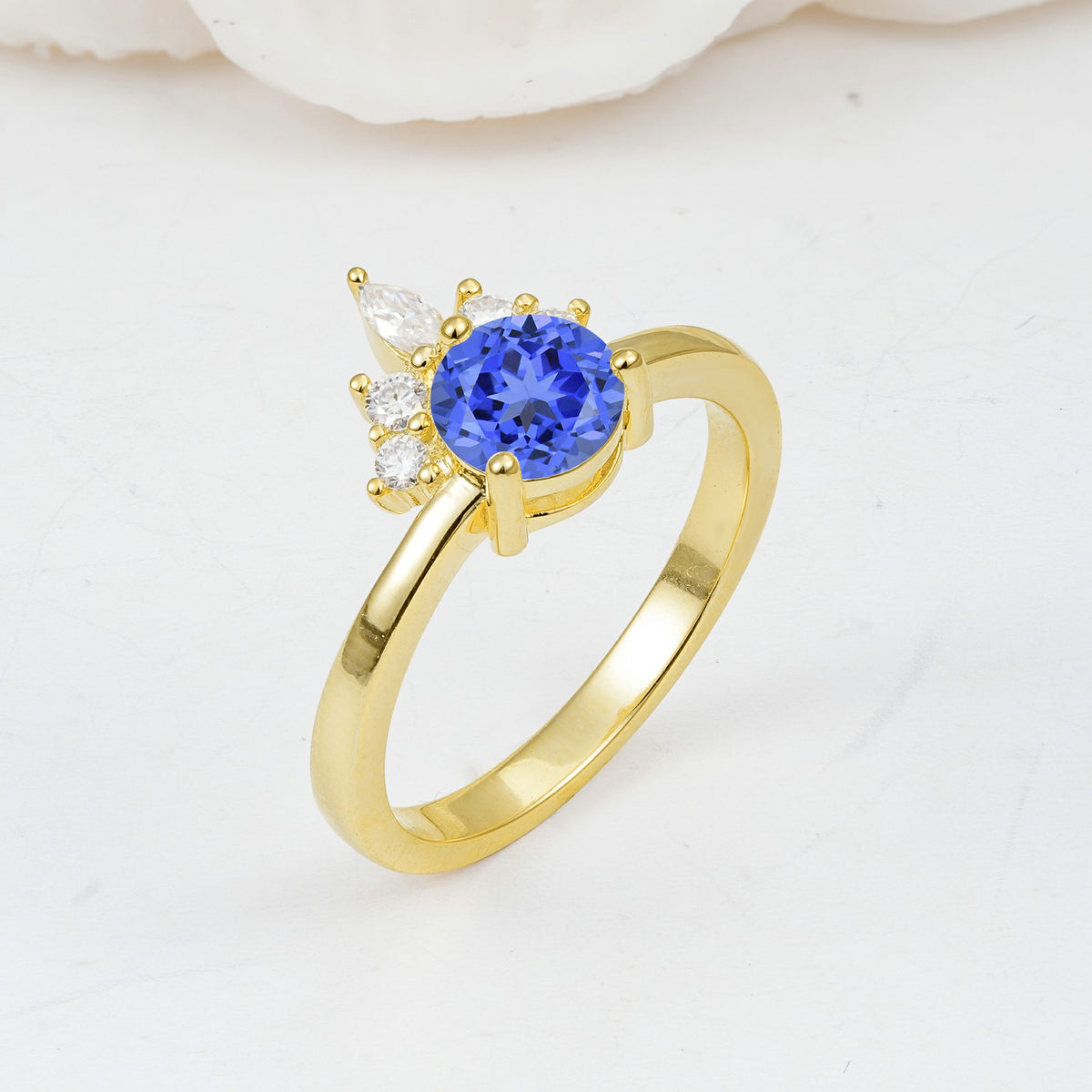 SR07460 Sapphire Ring - White-Gold